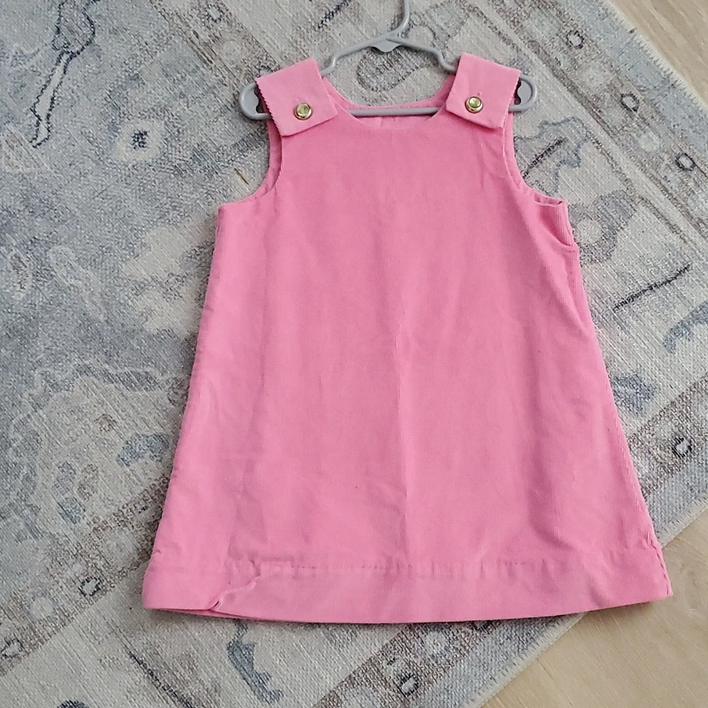 The Beaufort Bonnet Company Girls Pink Corduroy Juliet Jumper Dress Sz5